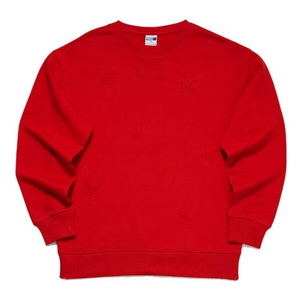 

Свитер casual round neck pullover sweatshirt 'red' Puma, красный