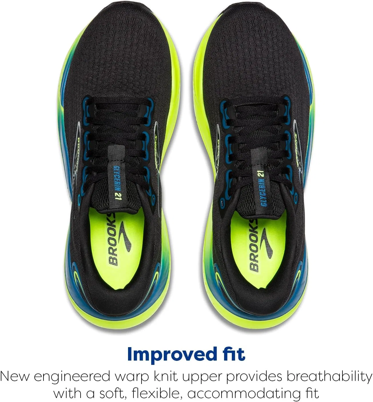 Мужские беговые кроссовки Brooks Glycerin 21 нейтрального цвета, Black Blue Nightlife — фото 4