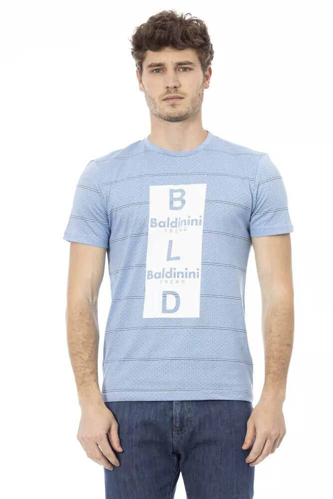 

Хлопковая мужская футболка Baldinini Trend, цвет Light Blue