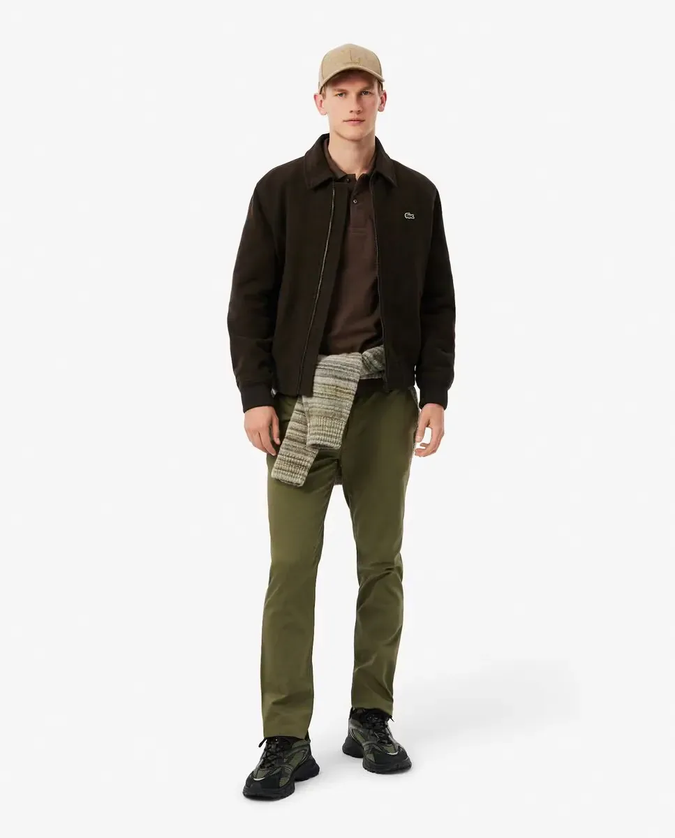 Мужское поло классического кроя с длинными рукавами Lacoste, шоколадно-коричневый — фото 4