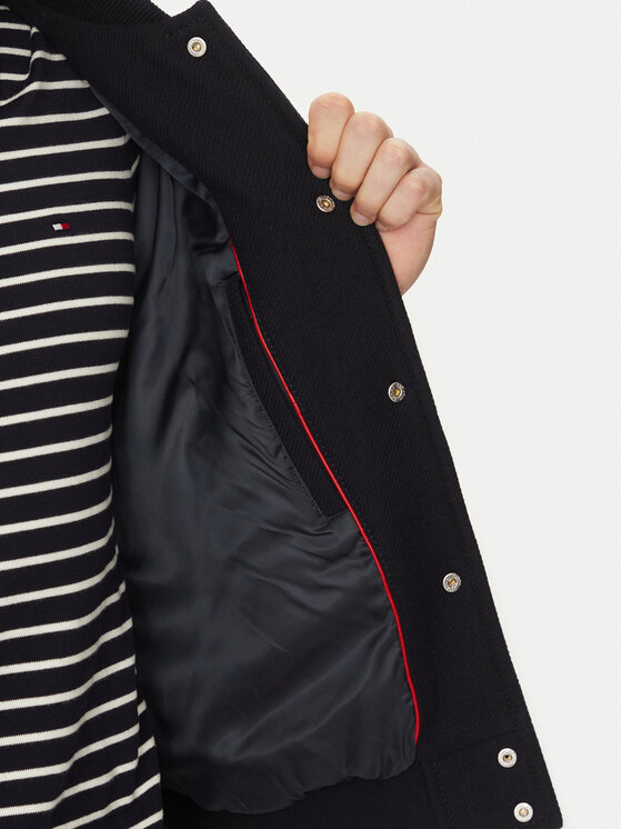 Демисезонная куртка regular fit Leather Varsity Jacket MW0MW39248 Tommy Hilfiger, синий — фото 4
