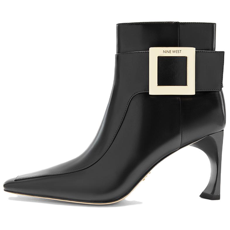 NINE WEST Черные женские ботильоны на каблуке 8 см, цвет Black