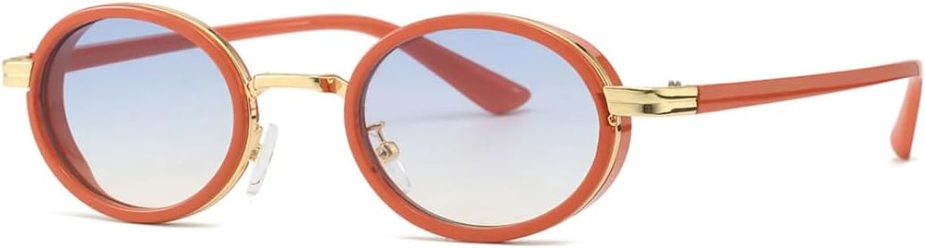 

Солнцезащитные очки с защитой UV400 | Маленькие овальные, в стиле панк, градиентная расцветка | для женщин и мужчин, для занятий спортом на открытом воздухе и путешествий DSVIGF, Orange Gold Blue