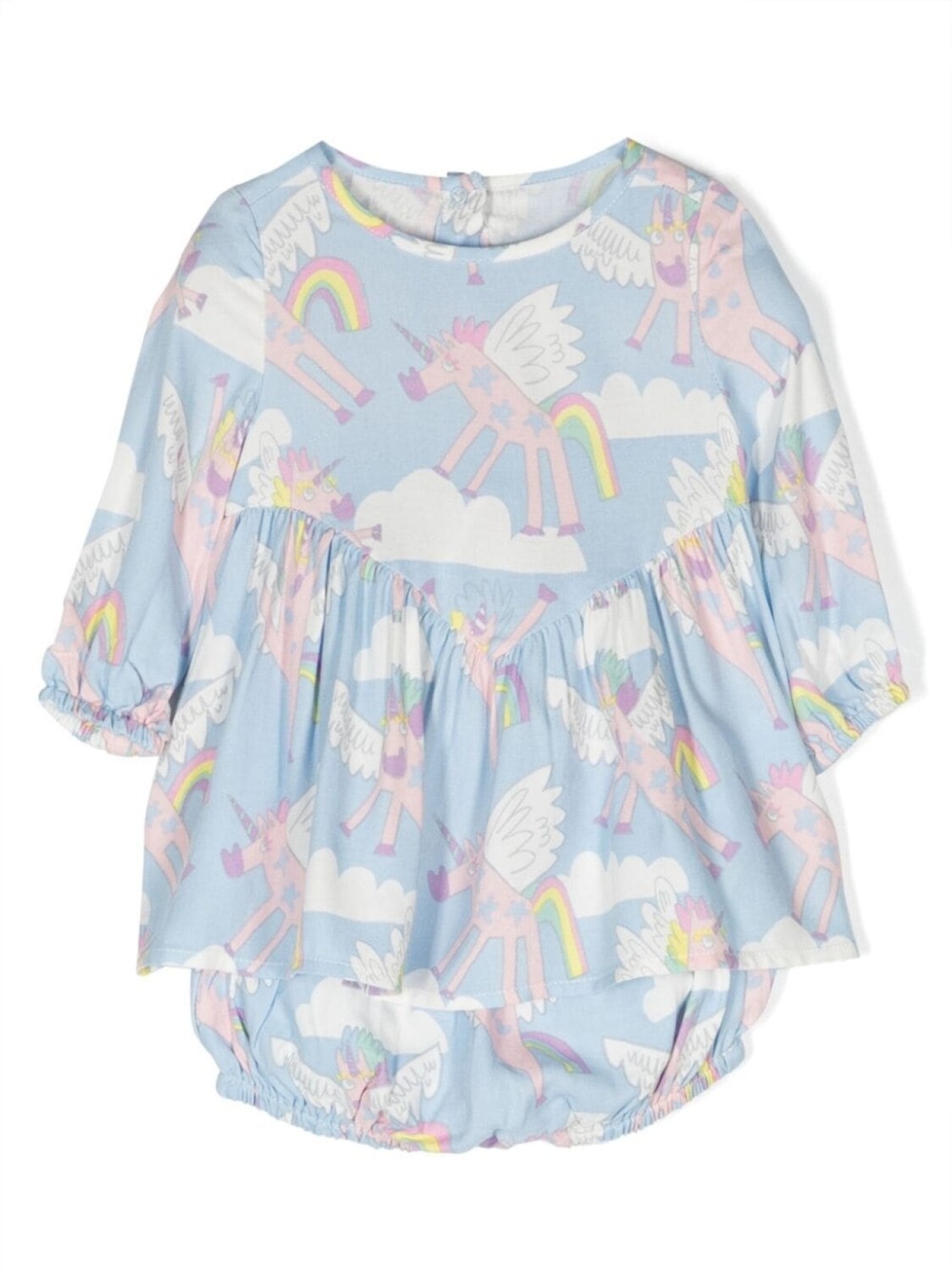 

Комплект из платья и блумеров с графичным принтом Stella McCartney Kids, синий