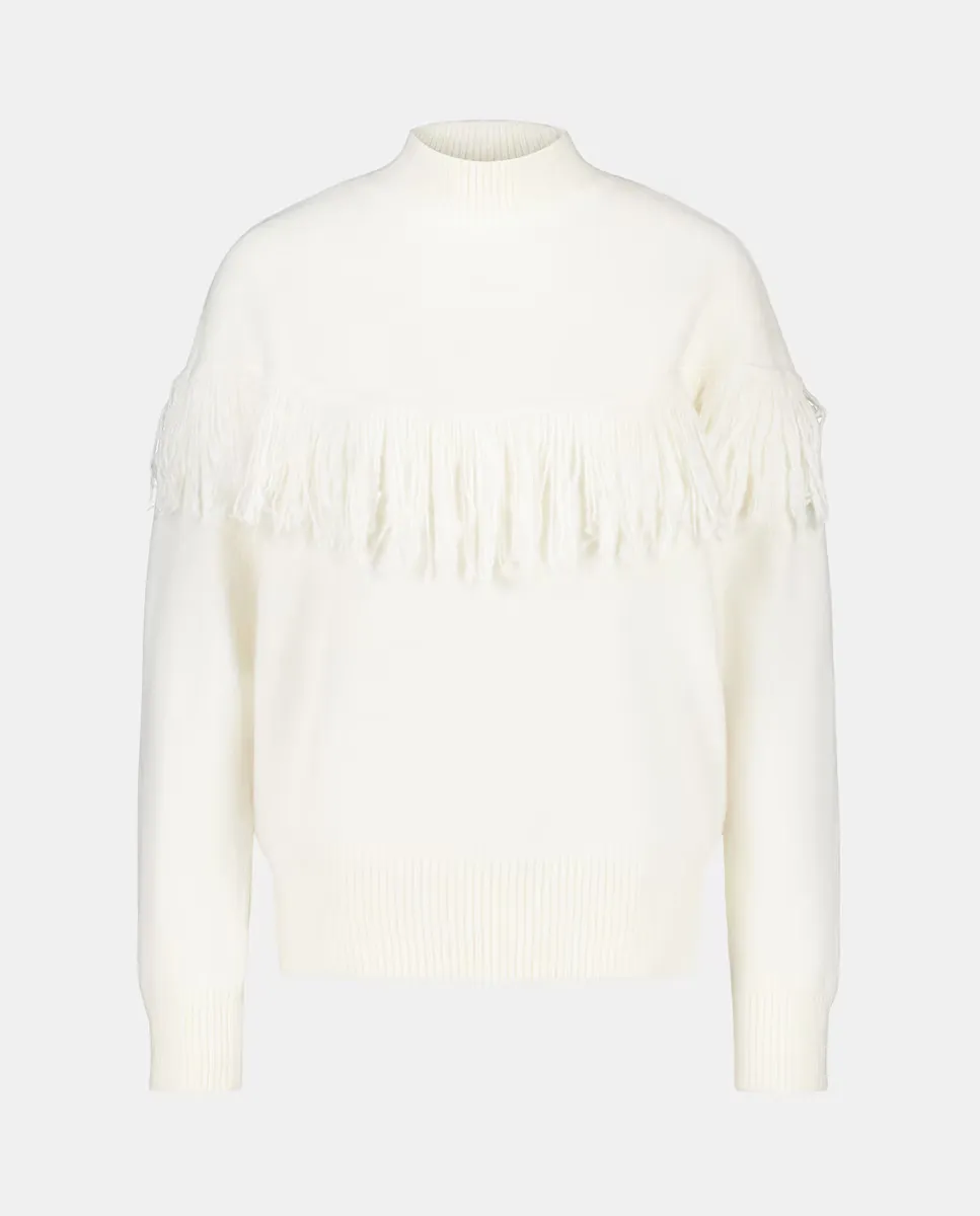 

Женский свитер с круглым вырезом и бахромой Easy Wear, бежевый