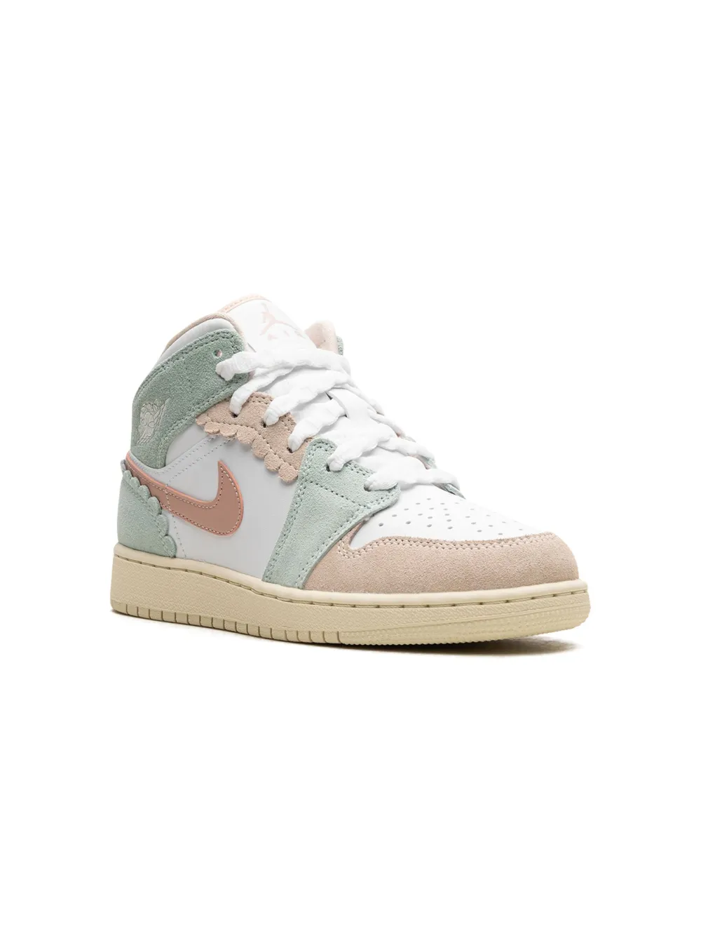 

Кроссовки Air Jordan 1 Mid Pink Oxford Jordan Kids, белый