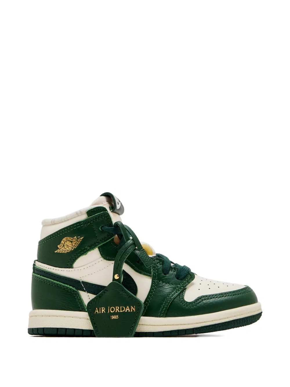 Кроссовки Air Jordan 1 Retro Nike Kids, зеленый — фото 2