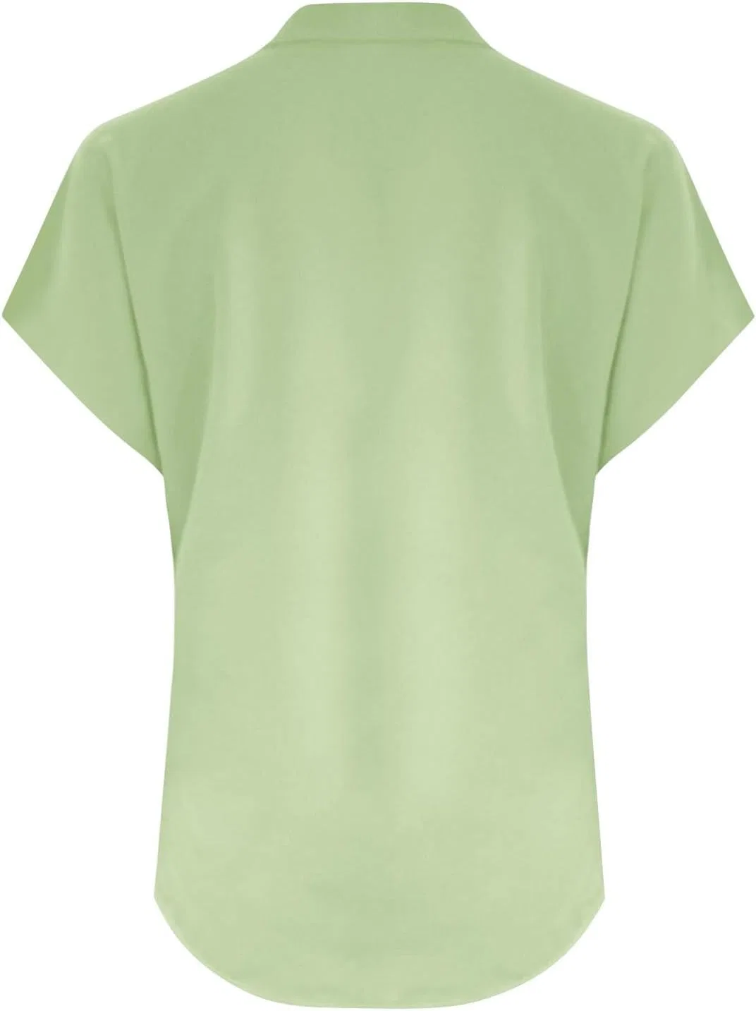 Женская блуза с V-образным вырезом, свободный крой, бренд Generic, цвет Mint Green — фото 4