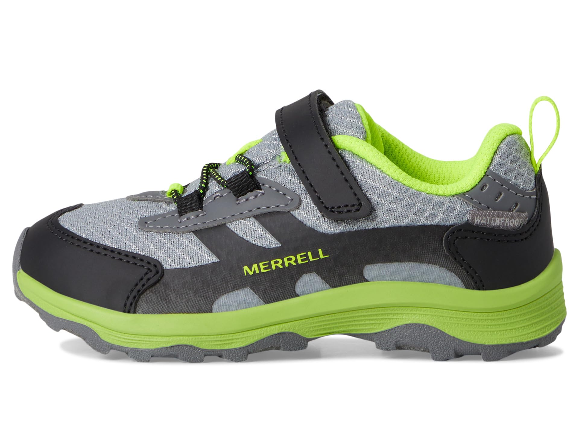 Кроссовки Merrell Kids Moab Speed 2 Low Alternative Closure Jr Waterproof, Grey/Black/Citron — фото 4
