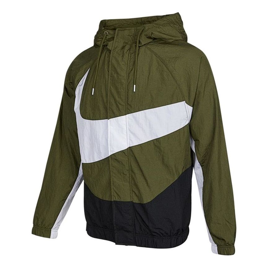 

Куртка Men's Nike Sportswear Swoosh Large Logo Printing Hooded Woven Jacket Autumn Olive Green DD5968-326