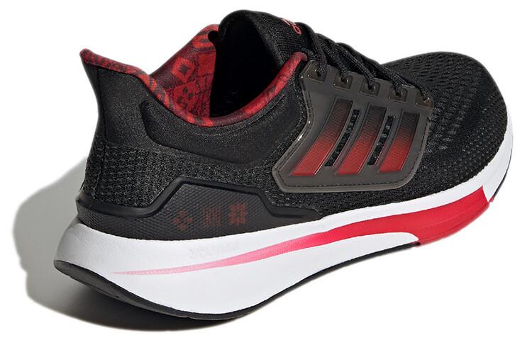 Кроссовки для бега EQ21 Run мужские с низким верхом, черные/красные Adidas — фото 3