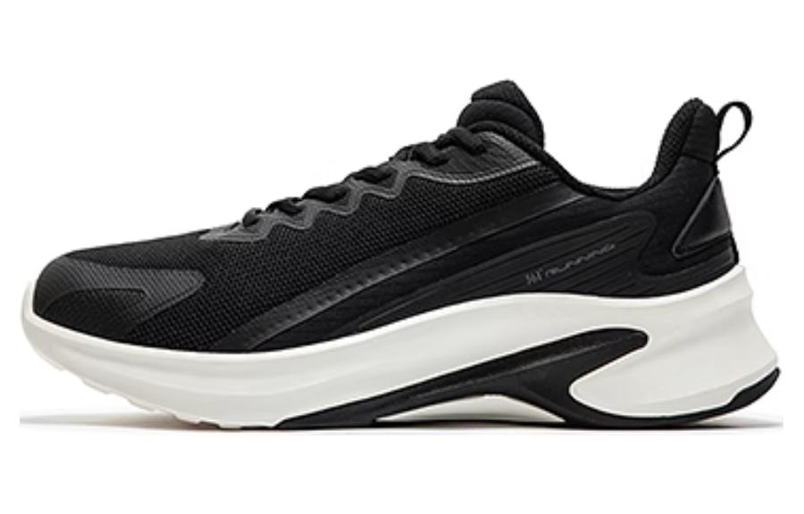 

Износостойкие низкие кроссовки для бега мужские черно-белые 361°, Obsidian Black/Feather White