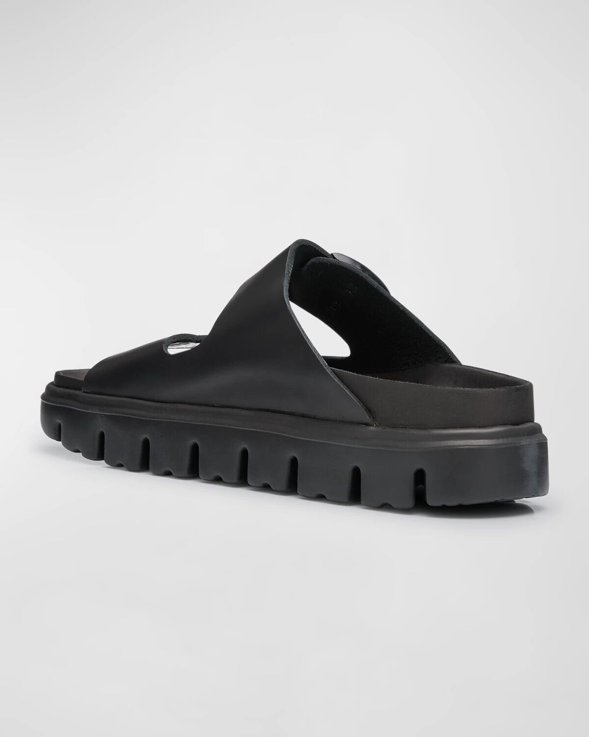 Изысканные кожаные сандалии на платформе Arizona с двумя пряжками BIRKENSTOCK, цвет Black — фото 3