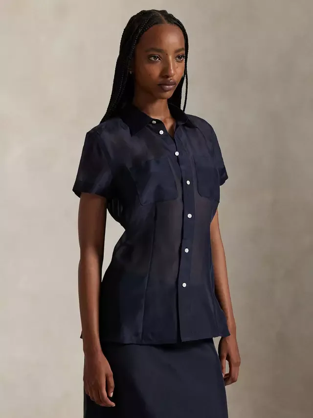 Блузка Polo из тканого шелкового органза Ralph Lauren