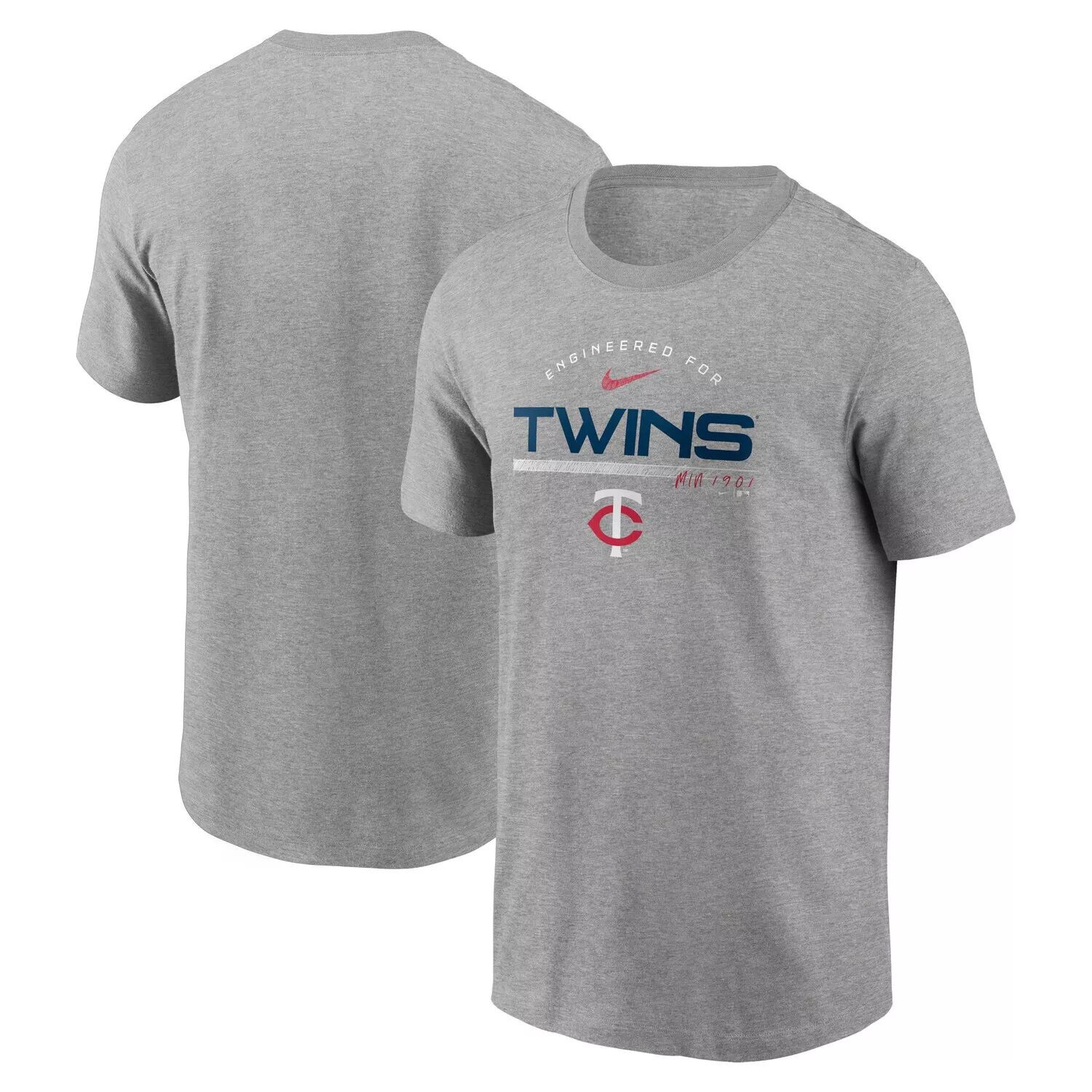 

Мужская футболка Nike Heather Grey Minnesota Twins Team Engineered Performance