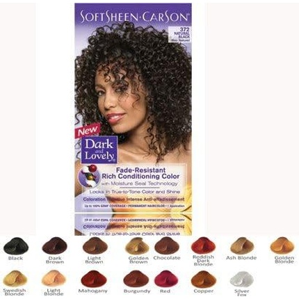 

Dark and Lovely Natural Black 372# Стойкая к выцветанию стойкая краска для волос 1 шт Dark & Lovely