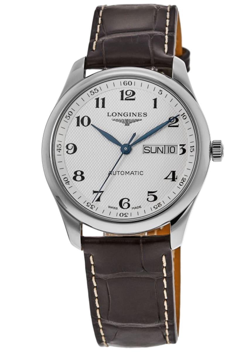 

Мужские часы Longines Master Automatic с серебристым циферблатом и кожаным ремешком L2.755.4.78.3, серебряный
