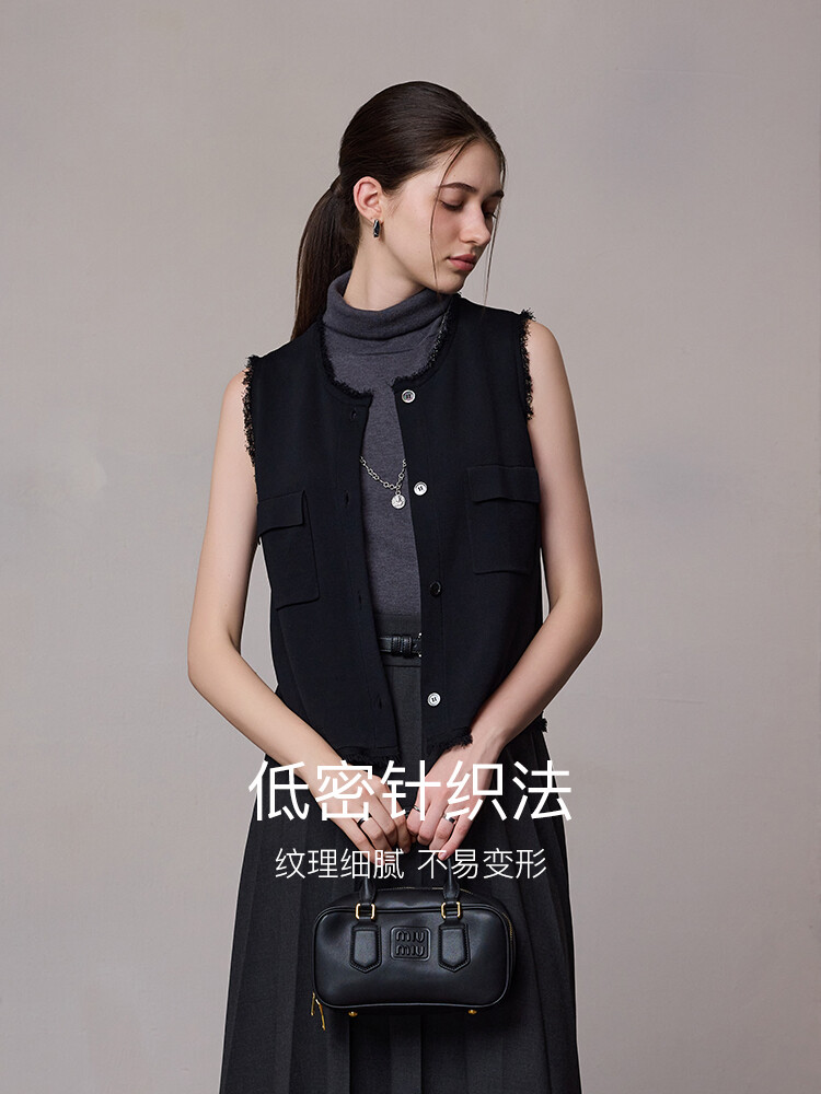 

Жилет классический женский Qianjin Xiaoxiangfeng MSlan 24 с кисточками, черный