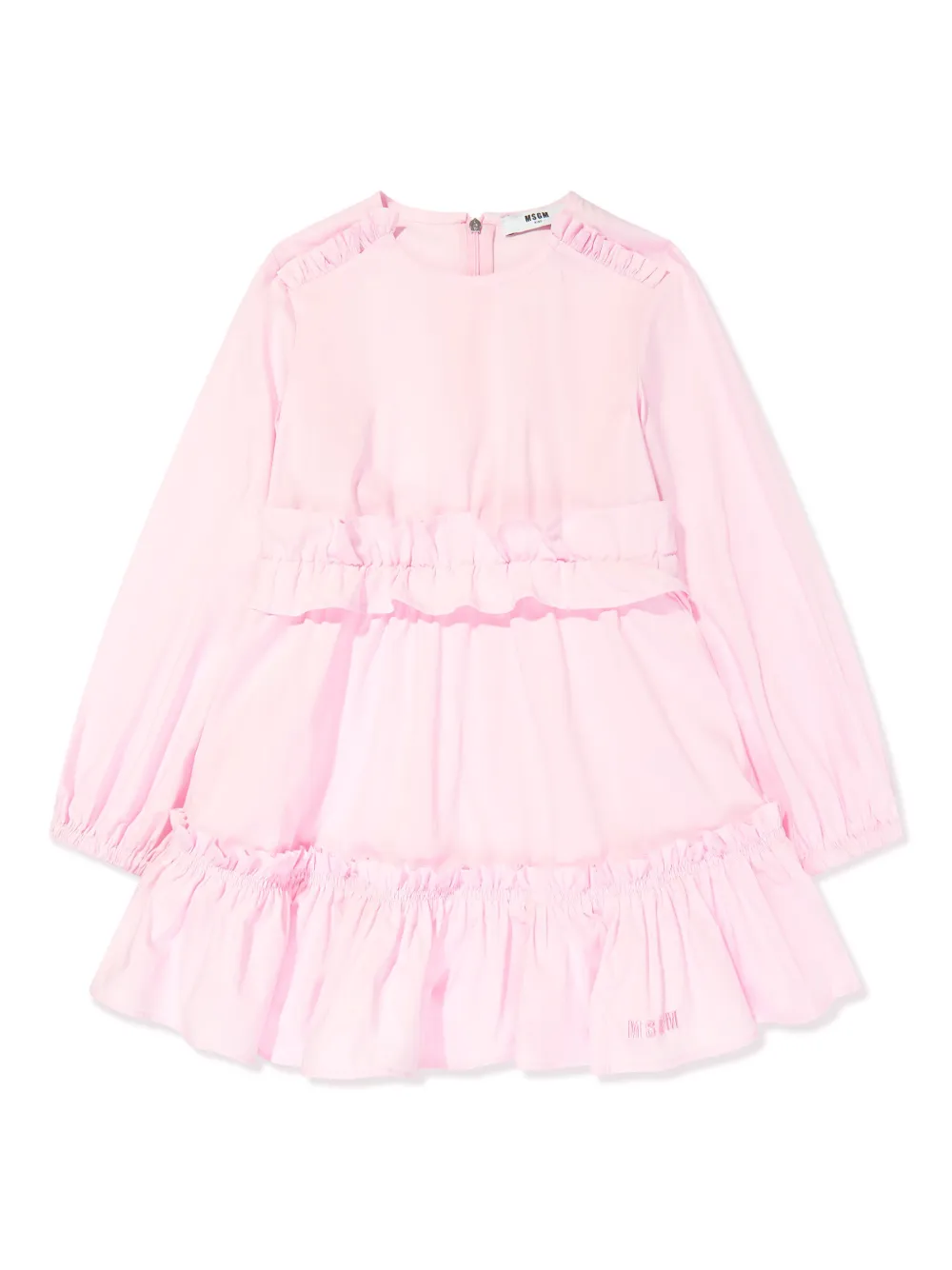 

Платье с оборками и вышитым логотипом MSGM Kids, зеленый