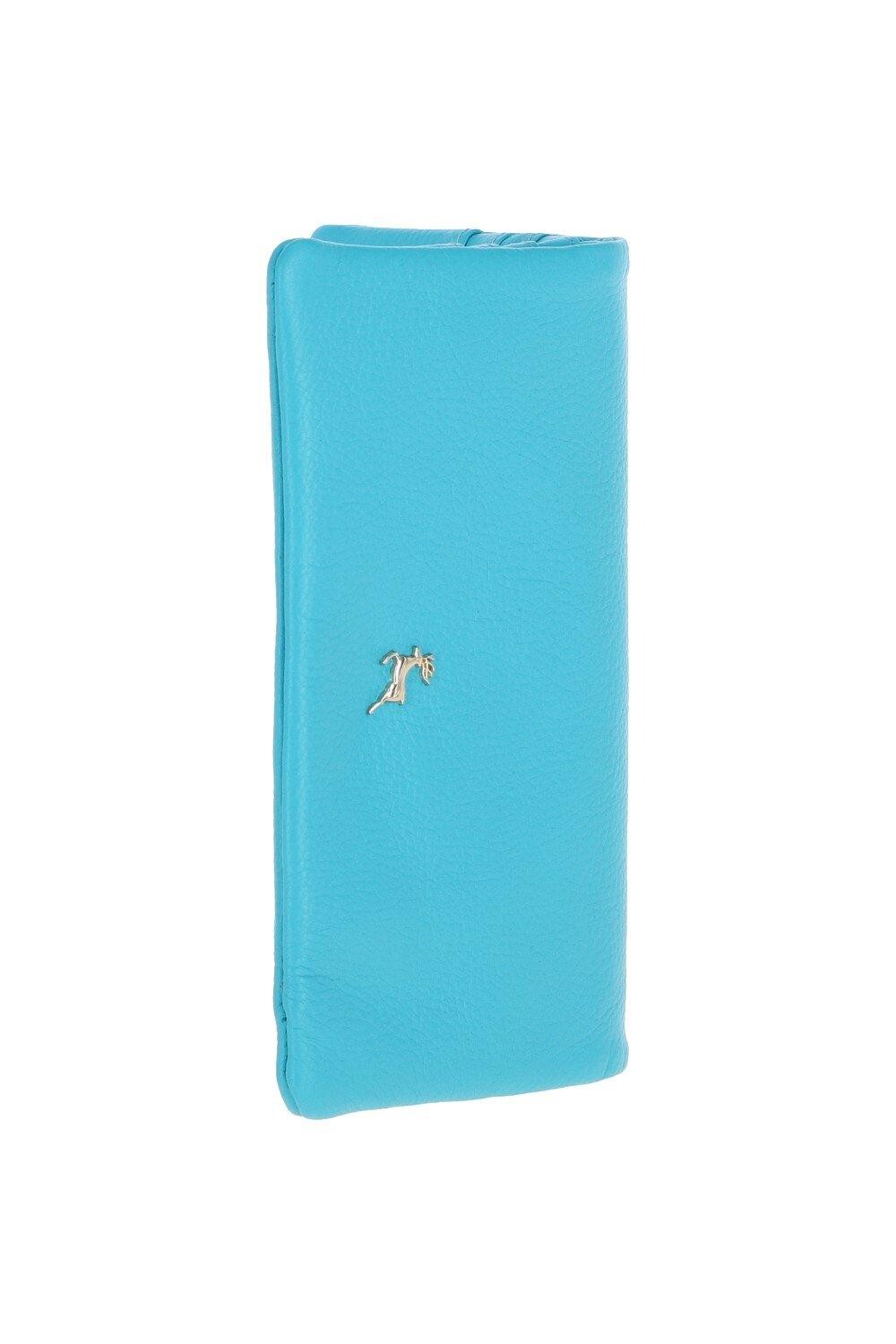 

Кожаный кошелек "Радуга" на 12 карт с RFID-защитой Ashwood Leather, синий