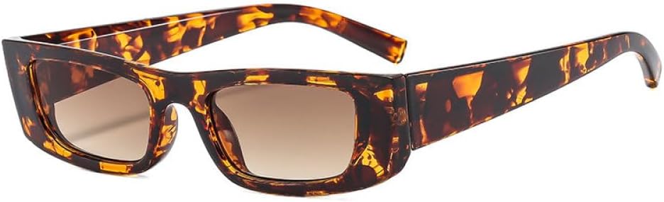 

Панк-солнцезащитные очки для женщин, модные разноцветные прямоугольные очки с защитой от УФ-излучения UV400, ретро-очки для мужчин с градиентным переходом цвета, трендовые очки TYUVIVO, Leopard-brown