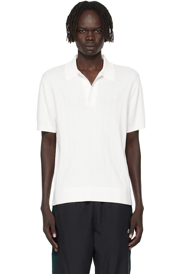 

Свободная ребристая трикотажная рубашка-поло Lacoste, белый
