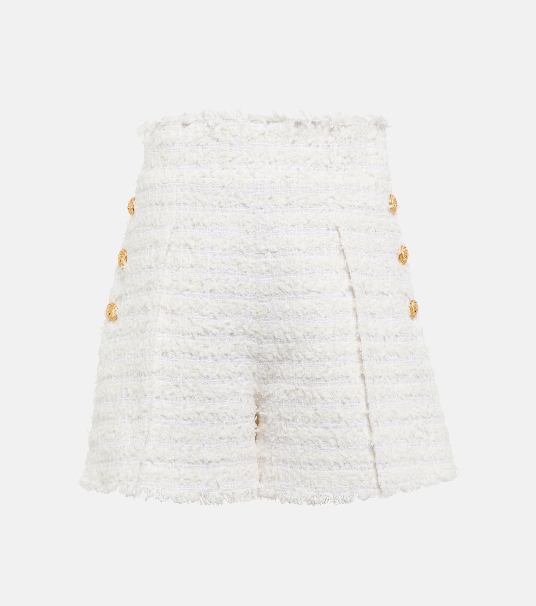 

Твидовые шорты с высокой талией Balmain, Blanc