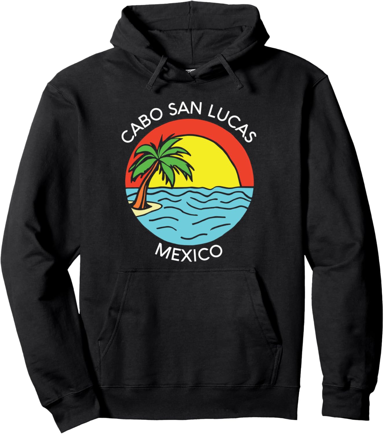 

Кабо-Сан-Лукас, Мексика. Худи в стиле ретро, мексиканский курорт, отдых Cabo Retro Tees, черный