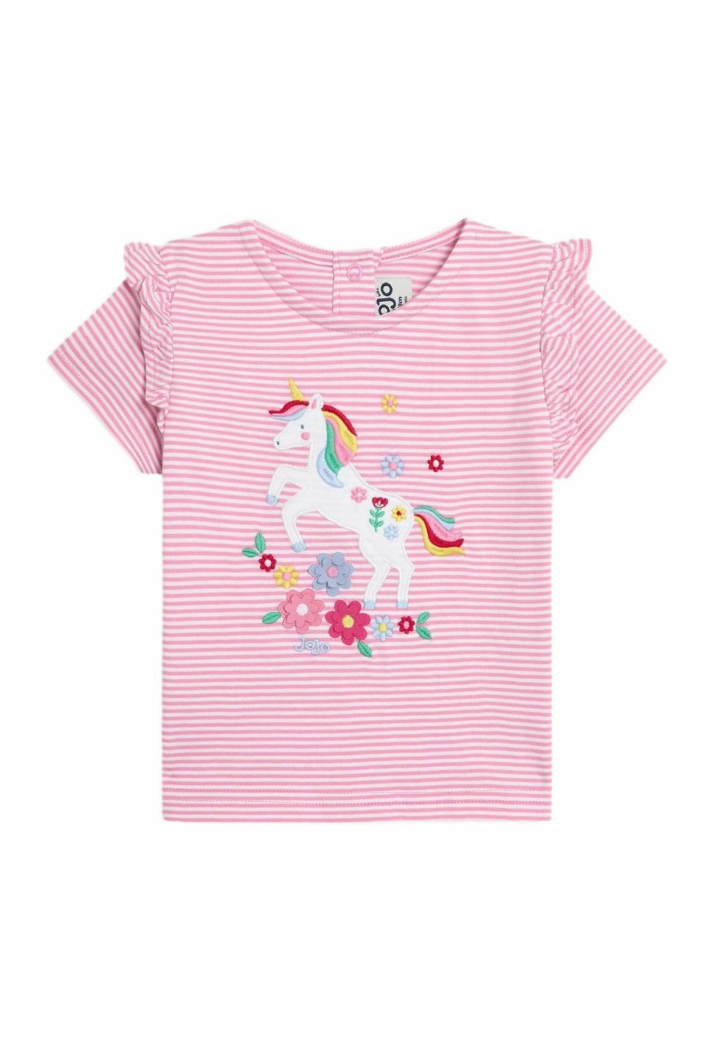 

Футболка с принтом REGULAR FIT-APPLIQUÉ FRILL SHOULDER JoJo Maman Bébé, фуксия