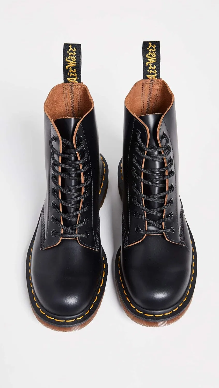 Ботинки Dr. Martens Unisex 1460z Vintage с 8 люверсами, черные, в стиле милитари — фото 2