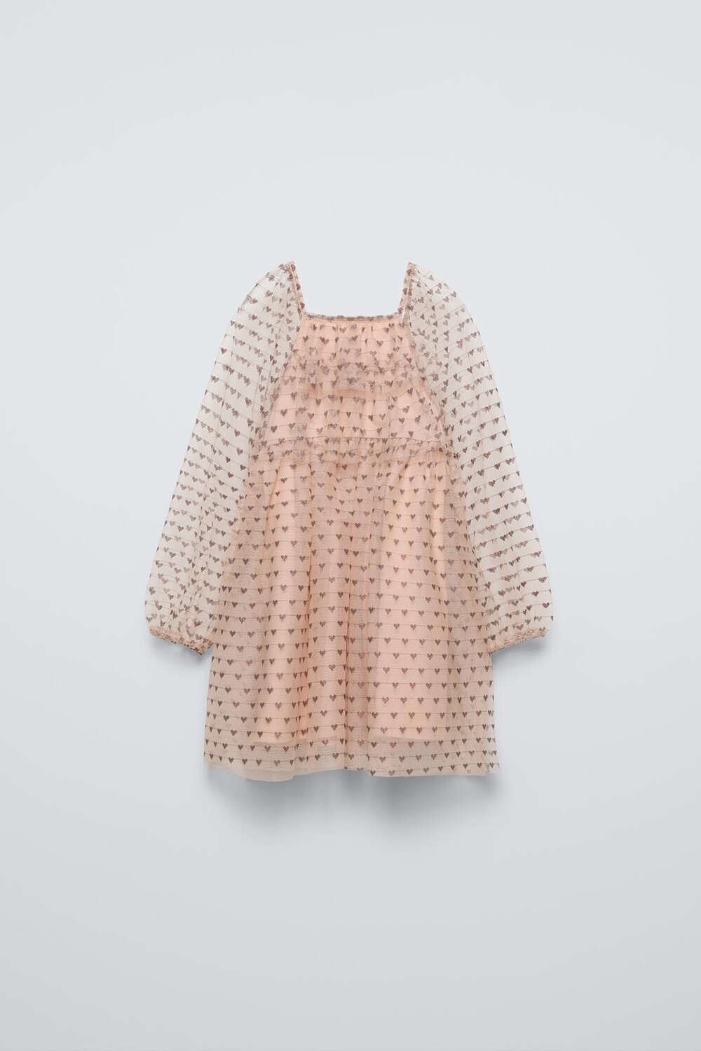 

Платье из тюля с принтом сердца ZARA, медь