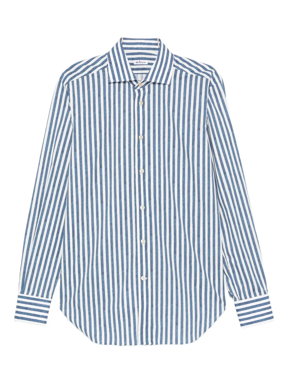 

Рубашка в полоску на пуговицах Kiton, синий