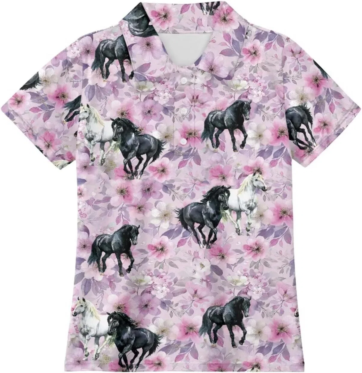 Поло для девочек Snilety Horse Purple Floral — фото 3