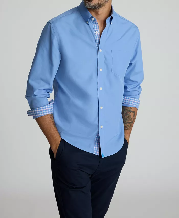 

Мужская рубашка Kaiser с пуговицами Slim Fit без складок Untuckit, синий