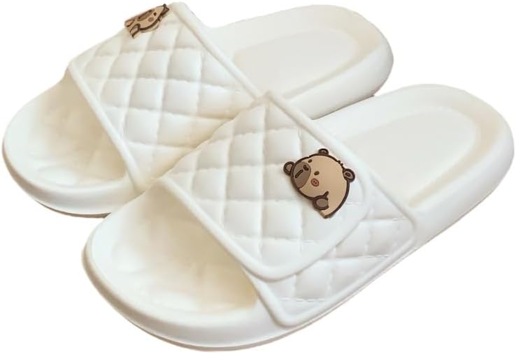 

Милые тапочки с капибарой для женщин и мужчин, шлепанцы-подушки, душевые тапочки, удобные летние шлепанцы Xunbai, белый