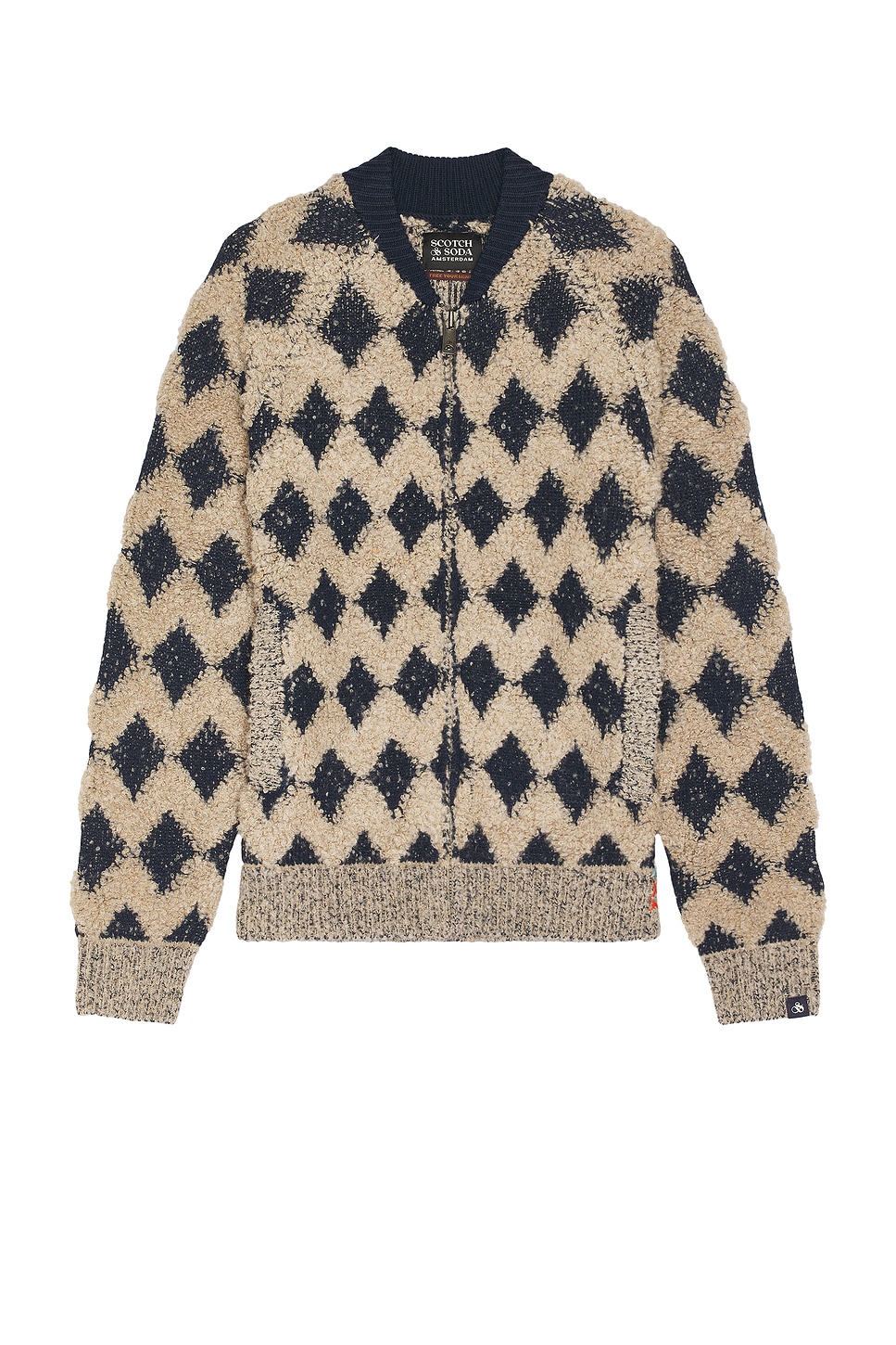 

Куртка-Бомбер из фактурного жаккарда Scotch & Soda, цвет mocha