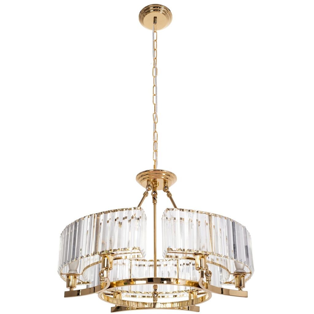 

Подвесной светильник Toollight App789-6C Crystal Gold, 6 источников света E14, 83X83X34-114Cm Toolight, золото