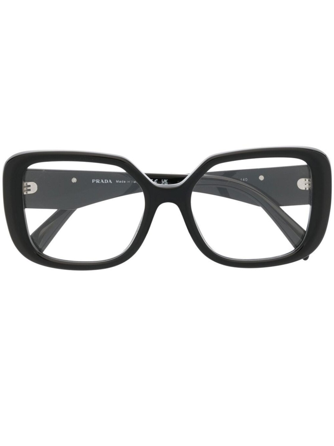 

Очки Prada Eyewear с треугольным логотипом и квадратной оправой, черный
