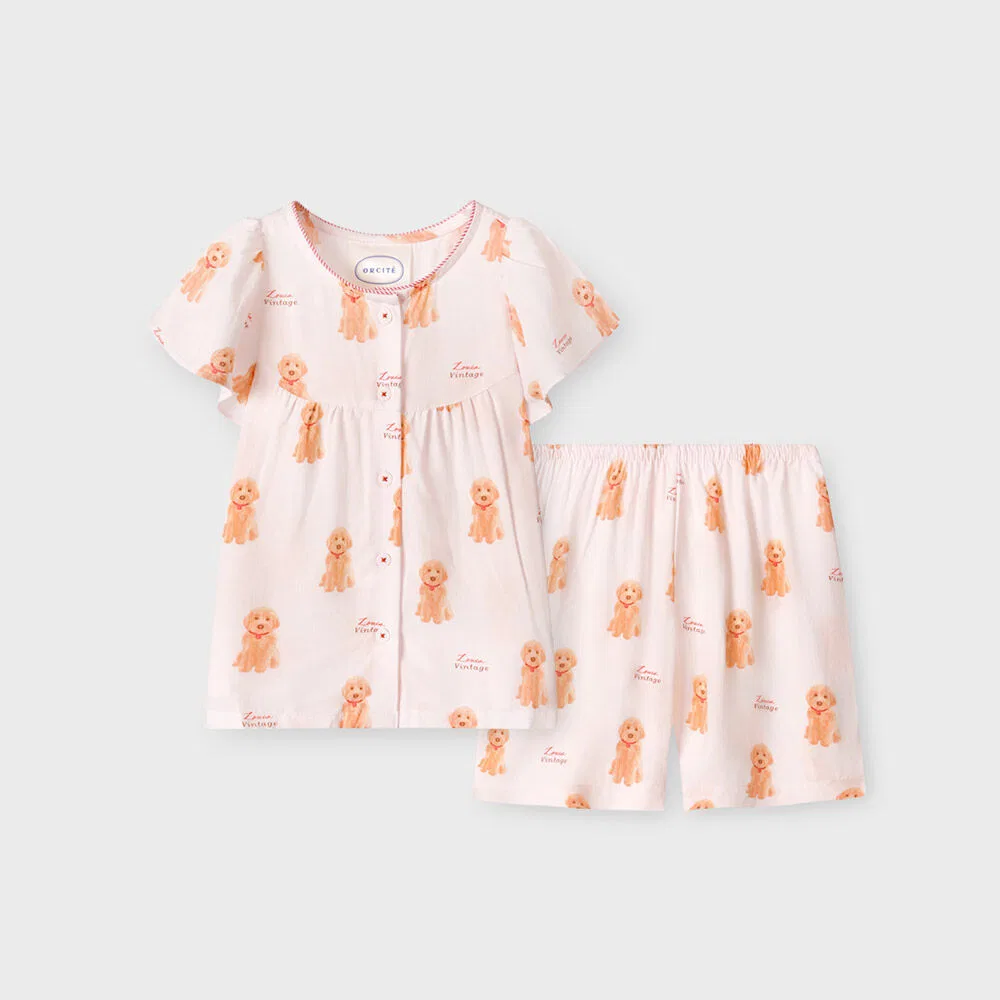 Детский комплект из шорт и футболки с короткими рукавами Summer Vintage Louis розовый от Orcite