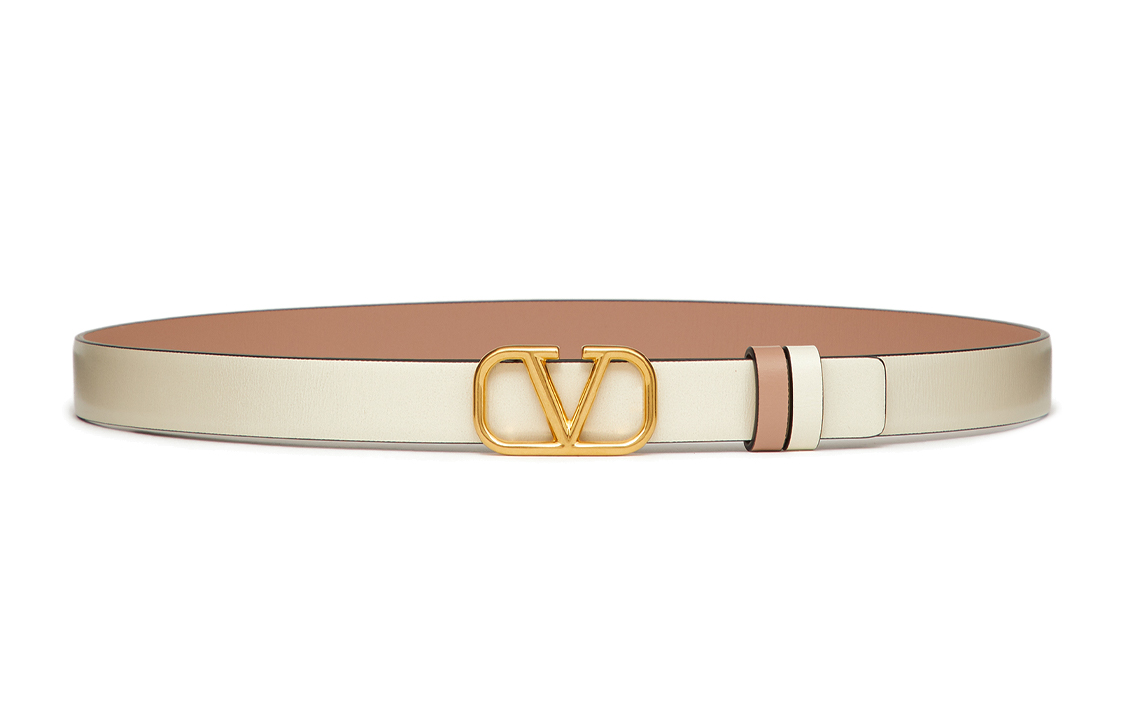 

Valentino Ремень VLOGO SIGNATURE с гладкой отделкой, двухстороний, с гладкой пряжкой, женский, бежевый/пыльно-розовый, ширина 2 см