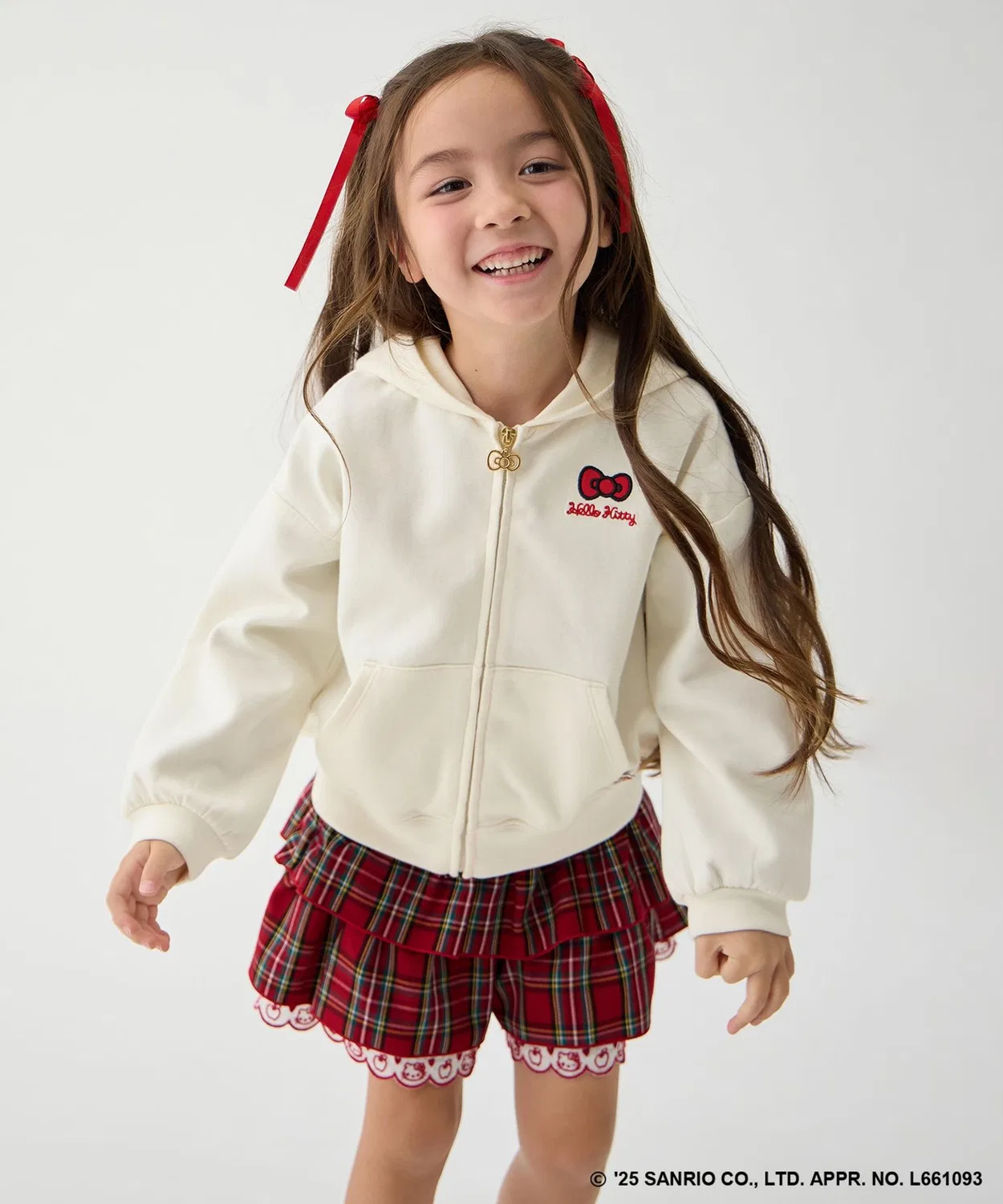 Детская парка Hello Kitty × ANY KIDS с капюшоном-лицом и бантом, белый — фото 4