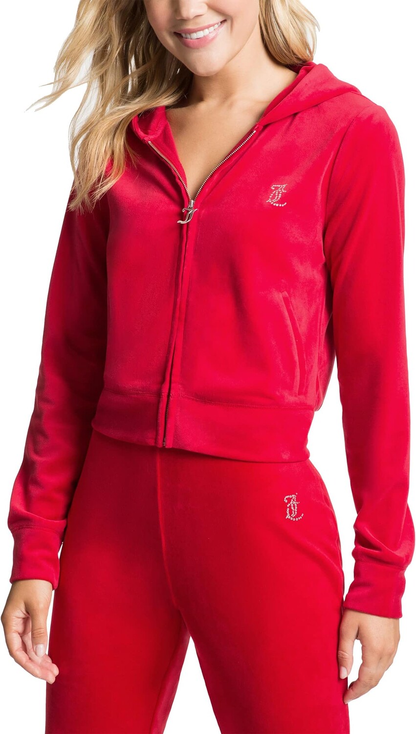 

Худи Juicy Couture Hoodie Bling Chest Hit, цвет Coco Red