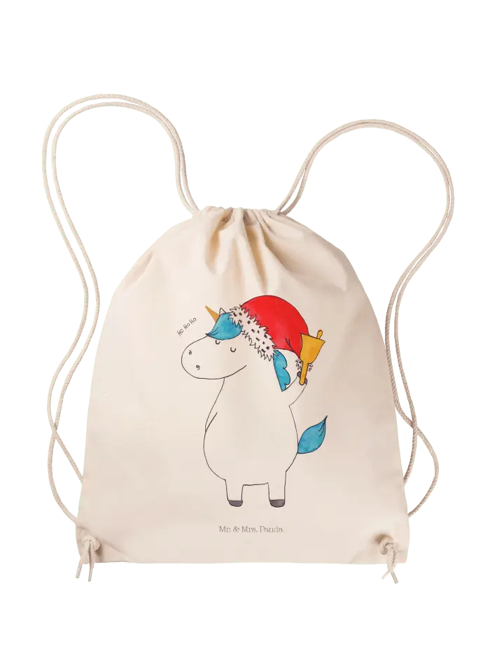 

Спортивная сумка Mr & Mrs Panda Sportbeutel Einhorn Weihnachtsmann ohne Spruch, кремовый
