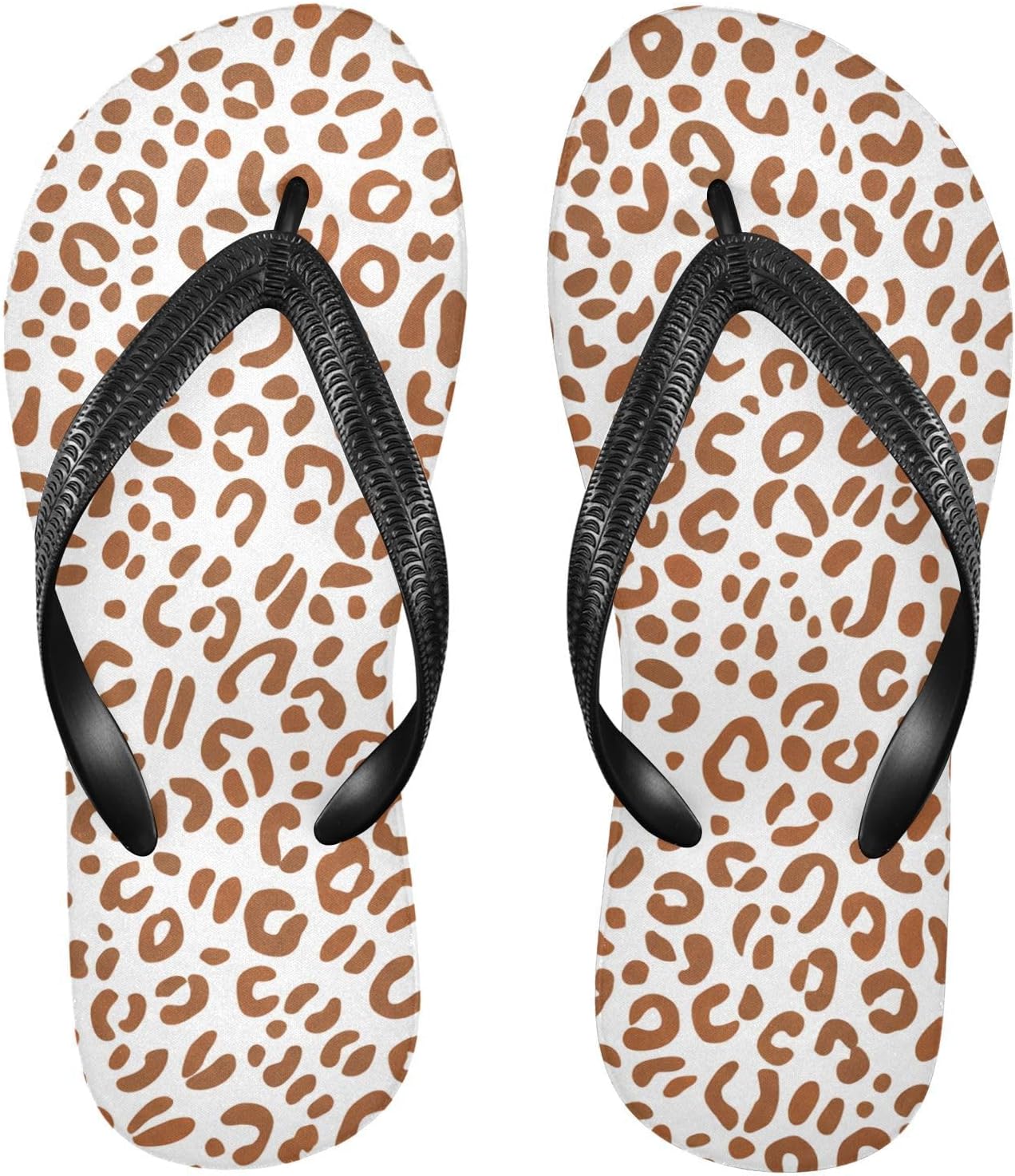 

Женские и мужские пляжные шлепанцы с леопардовыми коричневыми и бежевыми пятнами, летние повседневные сандалии для душа 20861786 Kfbe