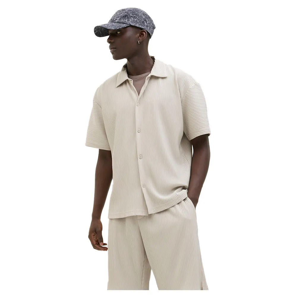

Рубашка с коротким рукавом Jack & Jones Interlude Plisse, бежевый