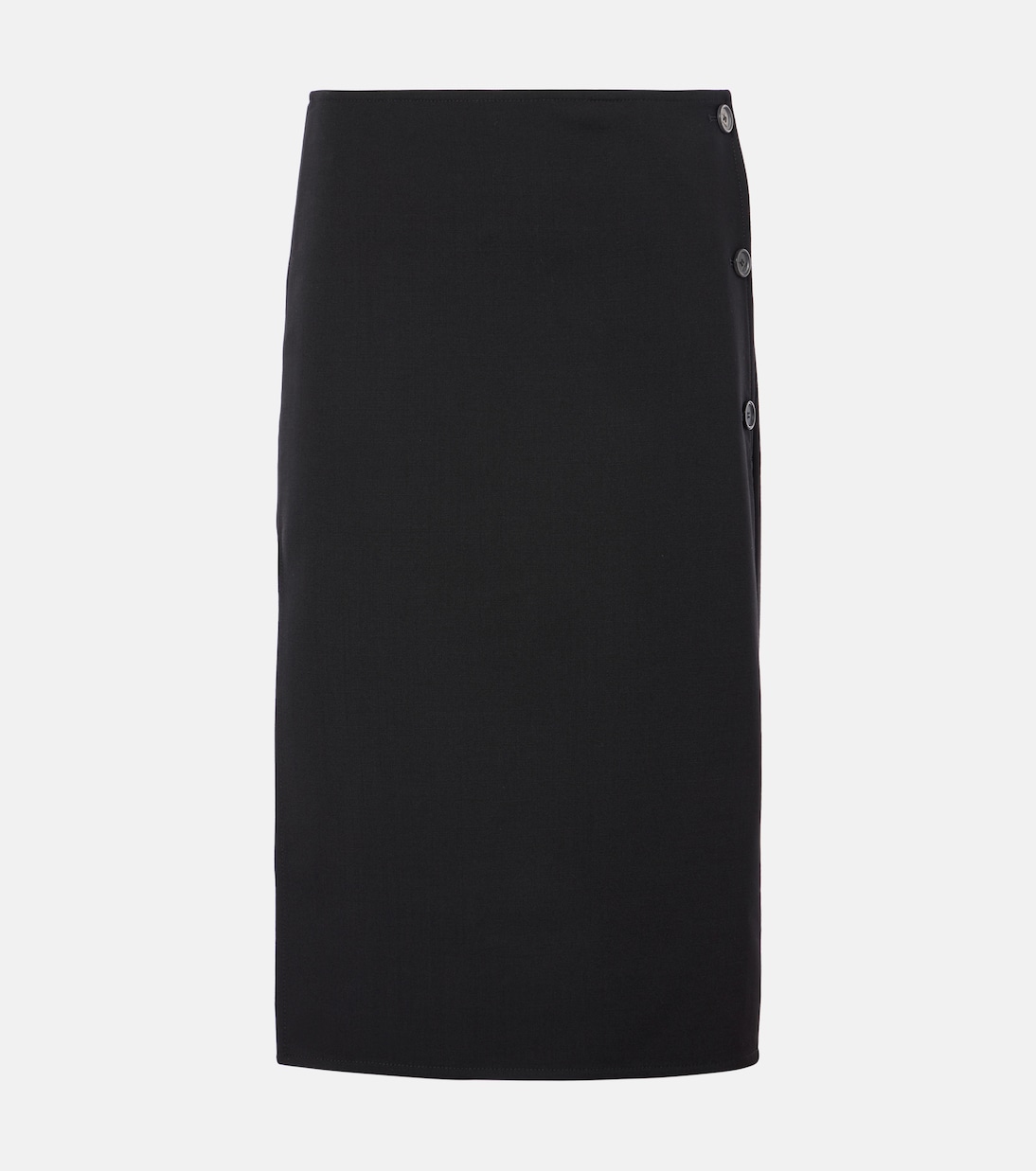 

Юбка миди из смесовой шерсти Courrèges, черный