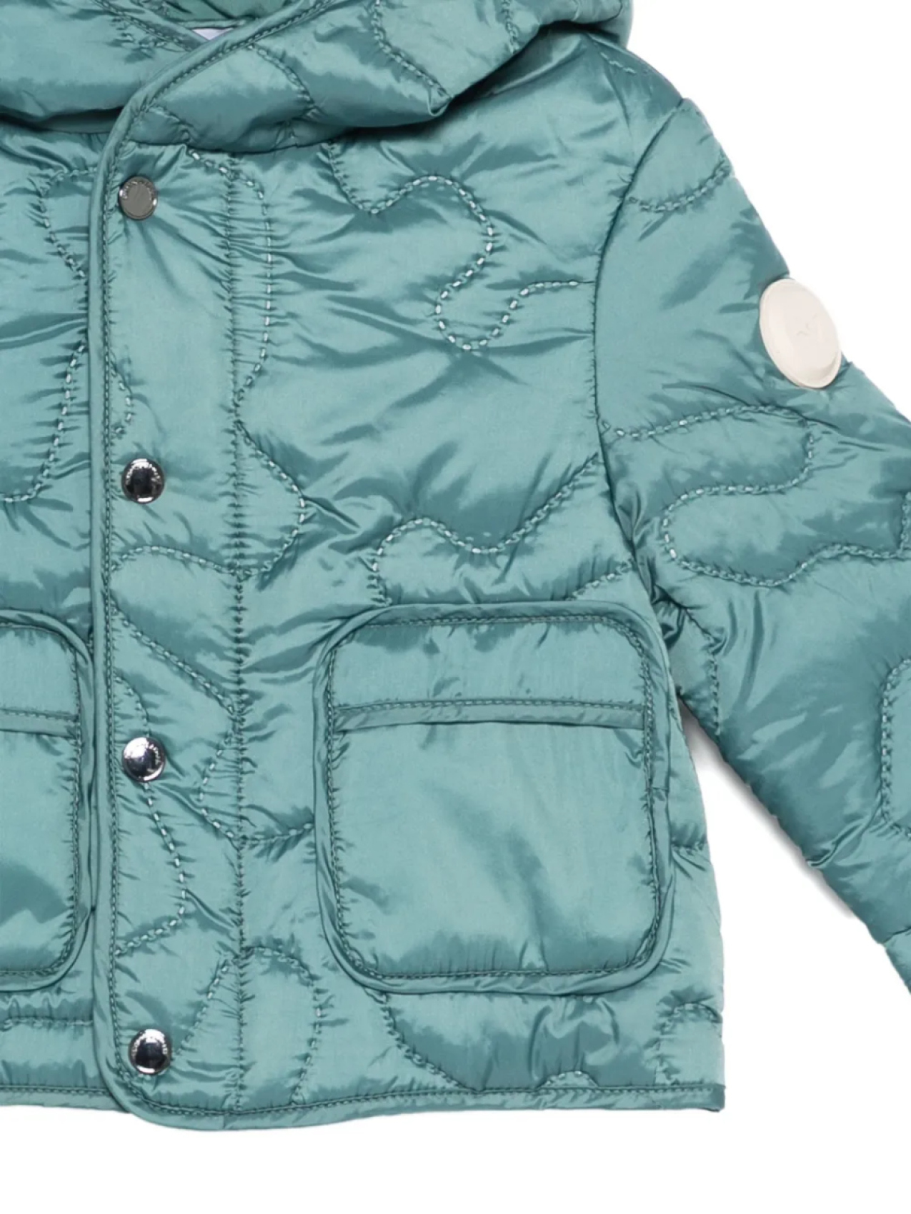 Стеганая куртка Emporio Armani Kids, зеленый — фото 3