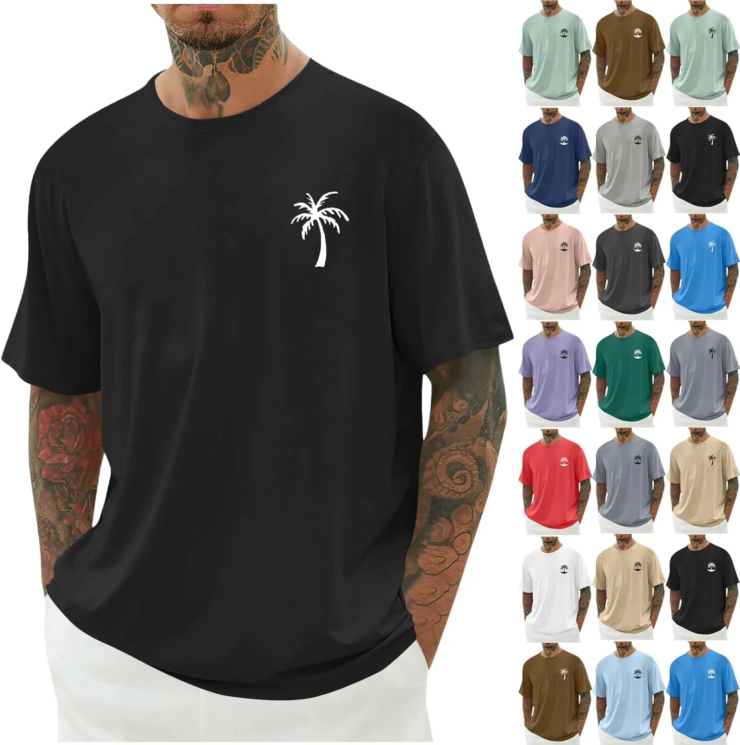 

Мужская летняя футболка с принтом пальмы