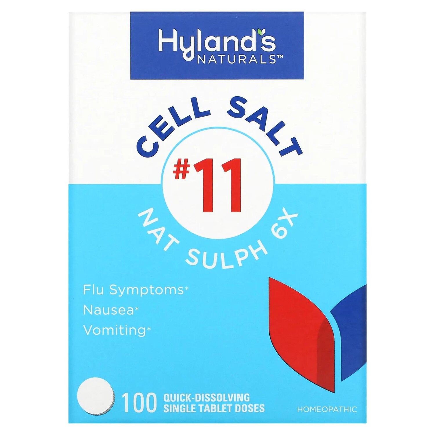 

Hyland's Naturals Cell Salt # 11 Nat Sulph 6X быстрорастворимая одна таблетка