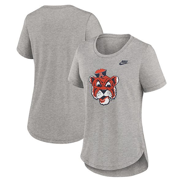 

Женская футболка tri-blend heather gray auburn tigers legacy primary logo Nike